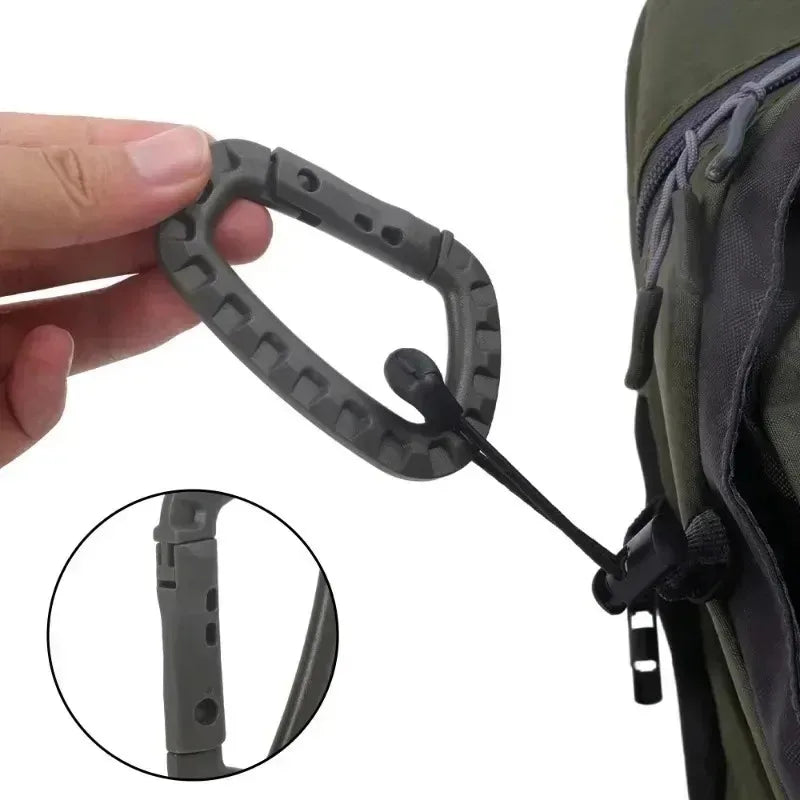 5/10PCS Tactical Backpack Buckle Fast Tactical Carabiner Plastic Hook D Shape Mosqueton EDC Gear for Outdoor Camping Accessories