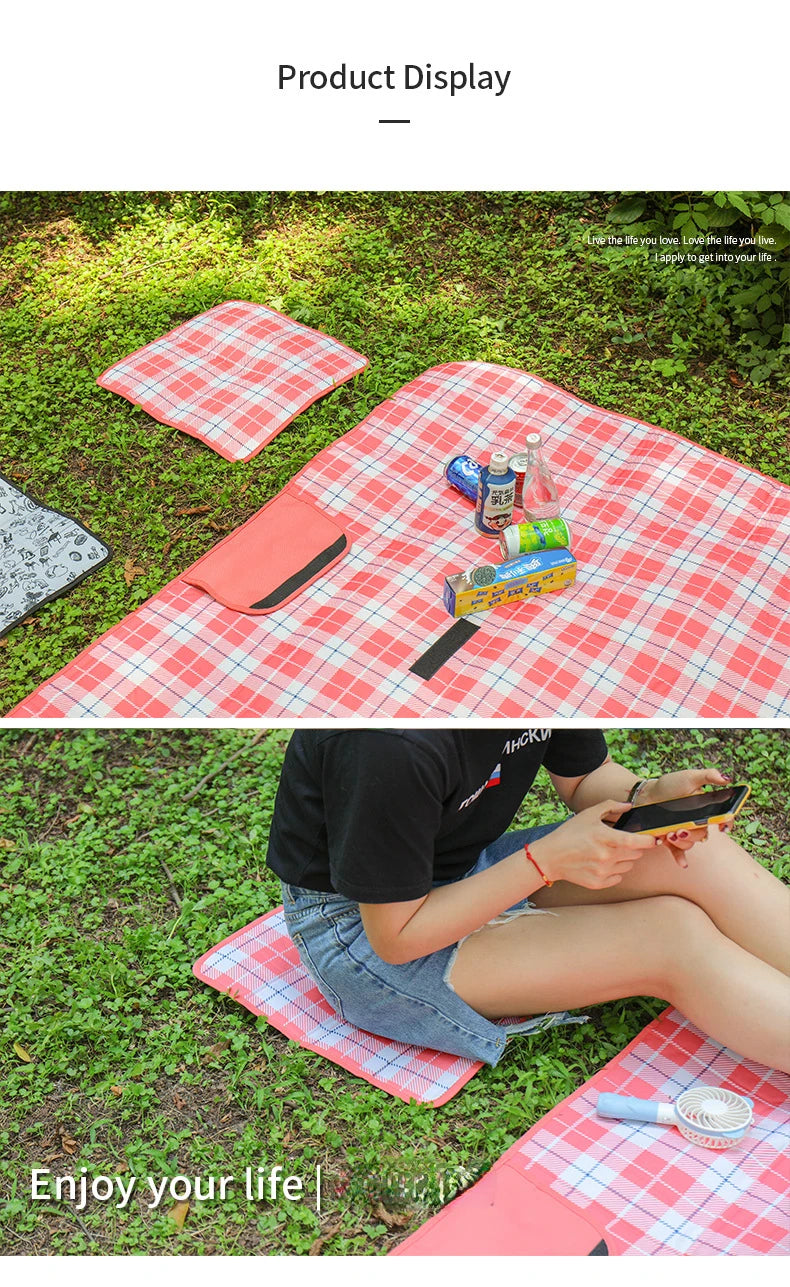 1pc Foldable Outdoor Camping Mat Seat Cushion, Printed moisture-proof travel folding pad Cushion Portable Hiking Activities Pad