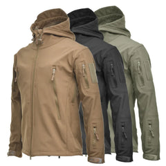 Winter Big Size Men Camouflage Jacket Shark Soft Shell Outdoor Mountaineering Jacket Men Waterproof Warm Windbreaker Clothing