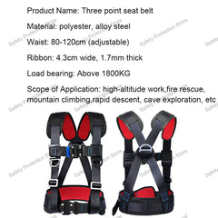 High Altitude Work Safety Harness 3-Point Quick Buckle Safety Belt Outdoor Climbing Electrician Construction Protect Equipment