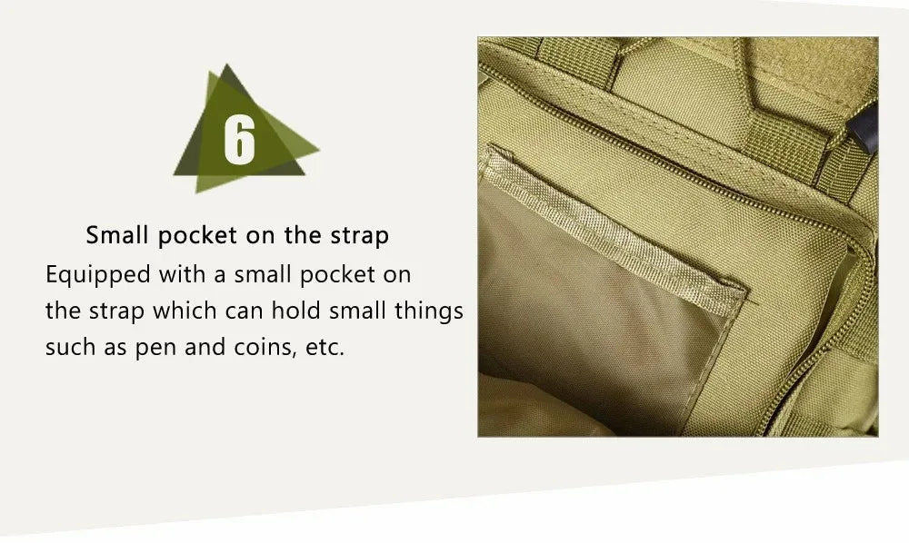 Men's Outdoor Chest Bag Military Tactical Shoulder Bag Sling Backpack 900D Oxford Mountaineering Camping Fishing Hiking Molle Mi