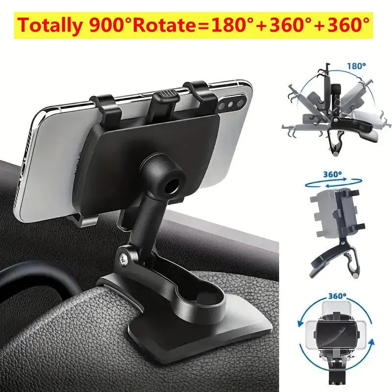 Car Mobile Phone Holder Easy Clip Mount Stand Panel Universal Navigation Multi-Functional Bracket Holder Dashboard GPS Support