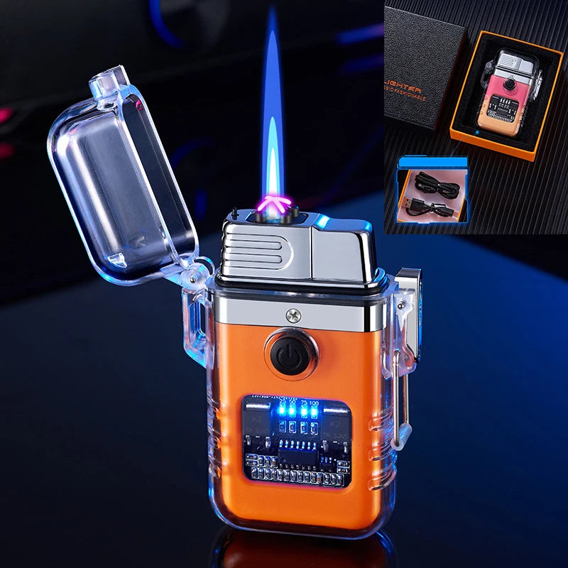 Waterproof Lighter Windproof Lighter Butane Gas Turbo Electric Transparent Plasma ARC USB Rechargeable Lighters Outdoor Camping