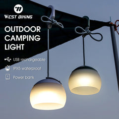 Portable Camping Light USB Rechargeable Hook Camping Lantern Adjustable Outdoor Waterproof Tent Lights Emergency Table Lamp