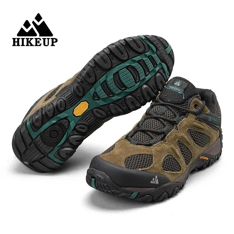 HIKEUP Men Shoes Breathable Splashproof Outdoor Hiking Shoes Mountain Climbing Sport Men Hunting Trekking Sneaker