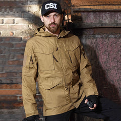 HAN WILD M65 Jacket Combat Clothing Tactical Windbreaker Hood Hiking Ourdoor Sports Hunting Rip-stop Camouflage Climbing Jacket