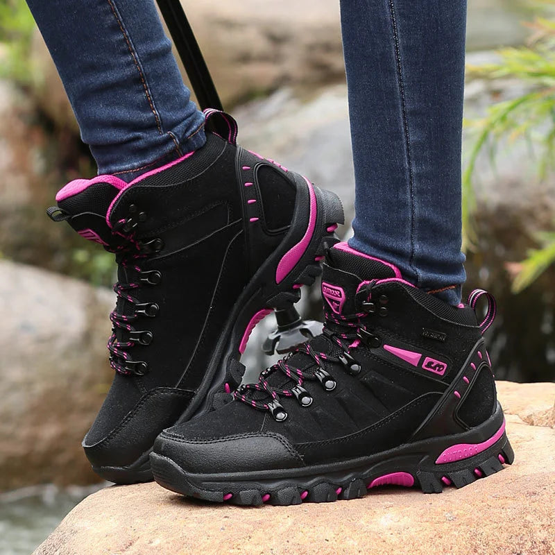 2023 Women Boots Waterproof Winter Shoes Hiking Shoes Women High gang Shoes Non-slip Sneakers Shoes For Adult Work Shoes Mujer