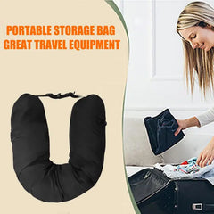 Travel Neck Pillow That You Stuff With Clothes Portable Outdoor Travel Storage Bag Pillow Car Headrest Household U-shaped Pillow