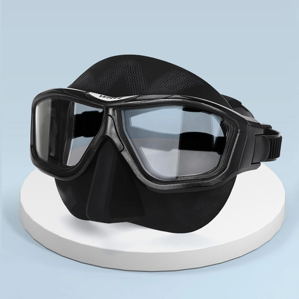 Professional anti-fog HD large frame fashion free diving mask snorkeling equipment full face large frame scuba diving goggles