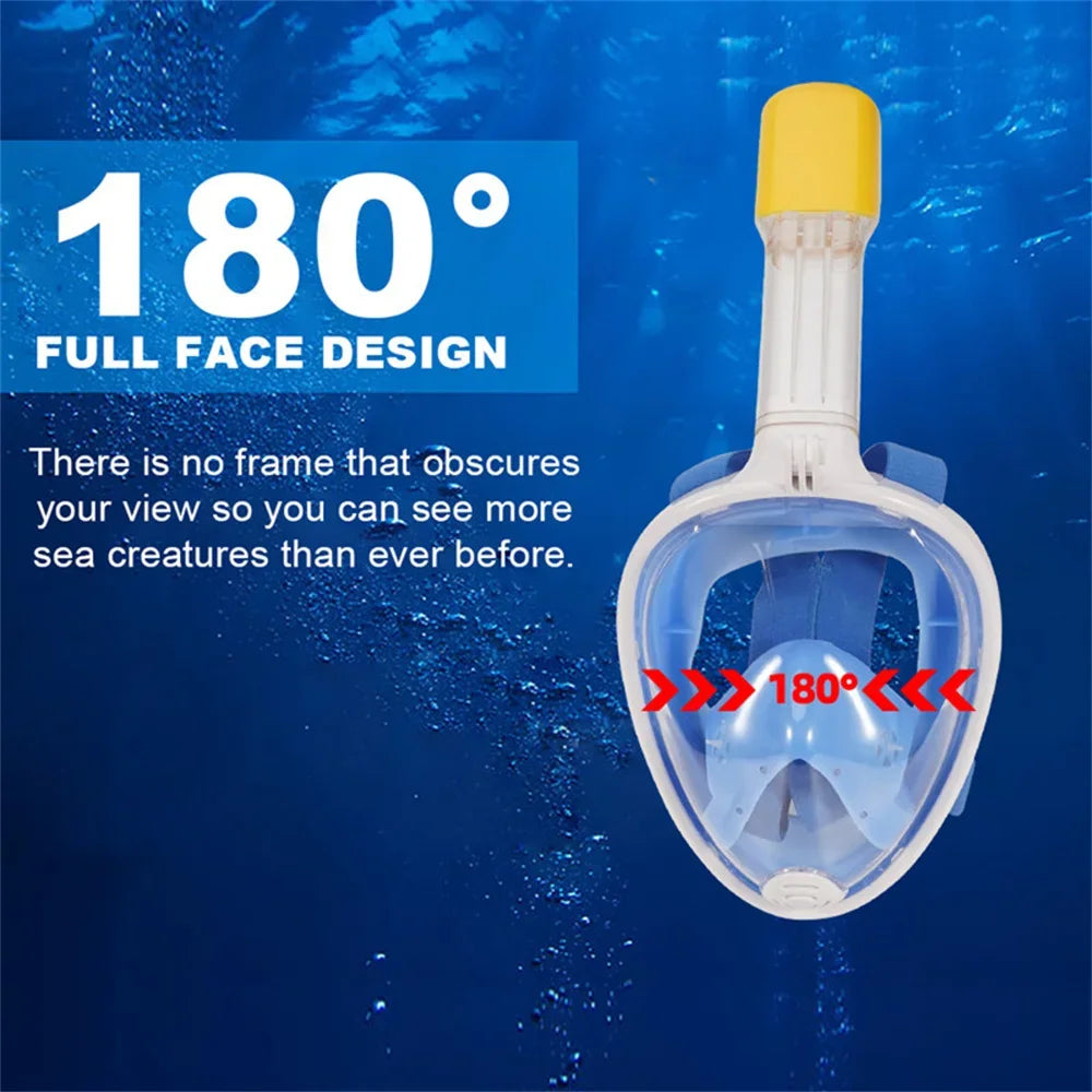 Full Face Snorkeling Diving Mask Underwater Scuba Diving Mask Set Anti Fog Swimming Goggles for Kids and Adults Dive Equipment