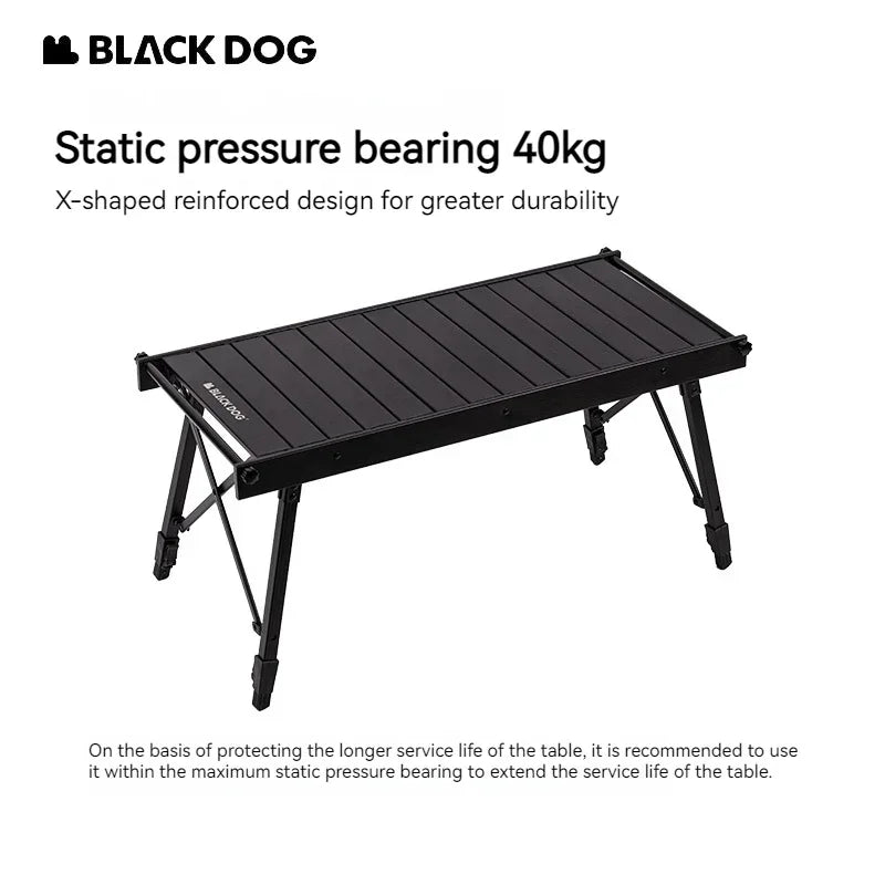 Blackdog Folding IGT Roll Table for Outdoor Camping Beach Removable Desktop Adjustable Height Aluminum Bearing 40kg Ultralight