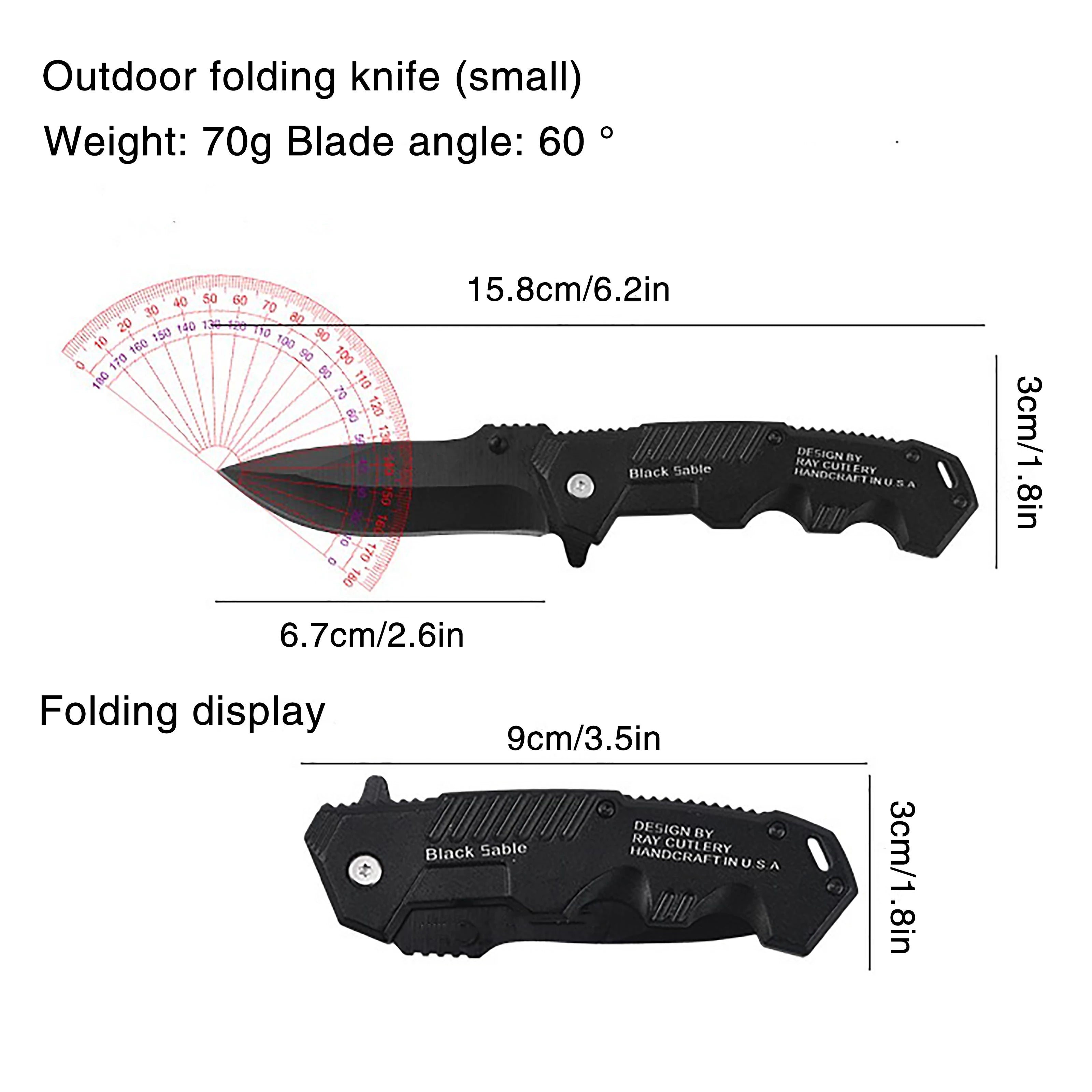 Multi Functional High Hardness Defensive Folding Knife Men's Self-defense Survival Tool Knife Outdoor Camping EDC Survival Knife