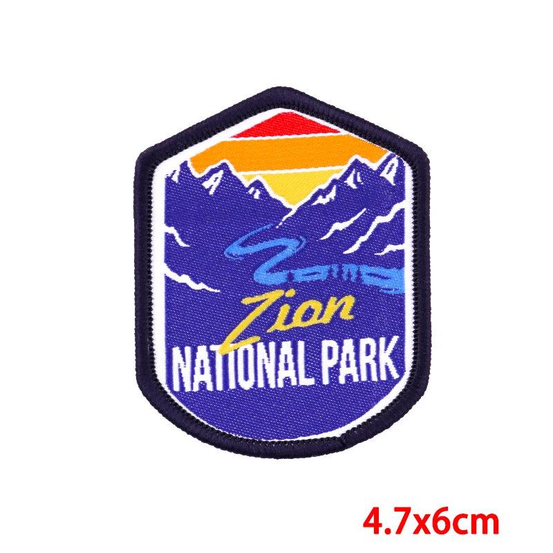 Outdoor Travel Patch Mountain Patches On Clothes Sew On Patches For Clothing Applique On Fabric Nature Adventure Badges Stickers