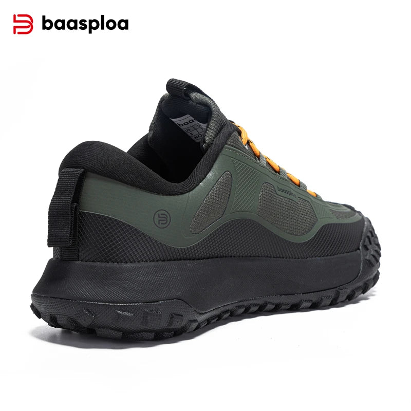 Baasploa New Men Hiking Shoes Anti Splash Water Outdoor Sneakers for Men Comfort Casual Sneakers Male Non-Slip Wear Resistant