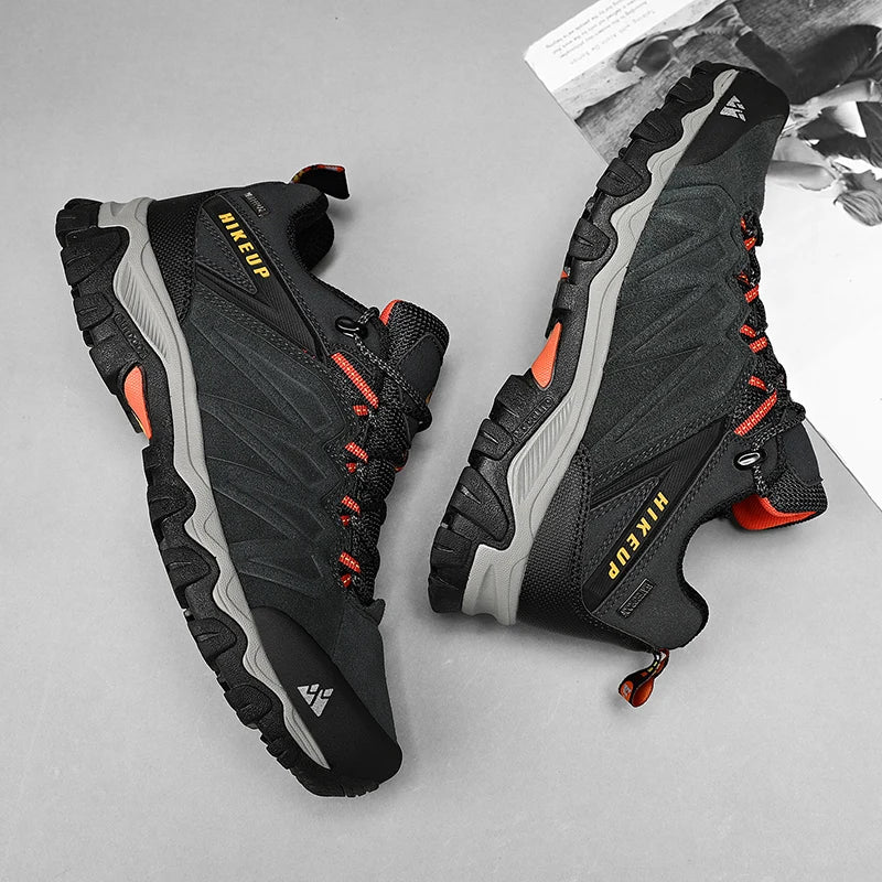 HIKEUP Non-slip Wear-Resistant Outdoor Hiking Shoes Breathable Splashproof Climbing Men Sneaker Trekking Hunting Tourism