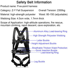 Five-point Aerial Work Safety Belt Full Body Harness Outdoor Rock Climbing Training Electrician Anti-fall Protection Equipment