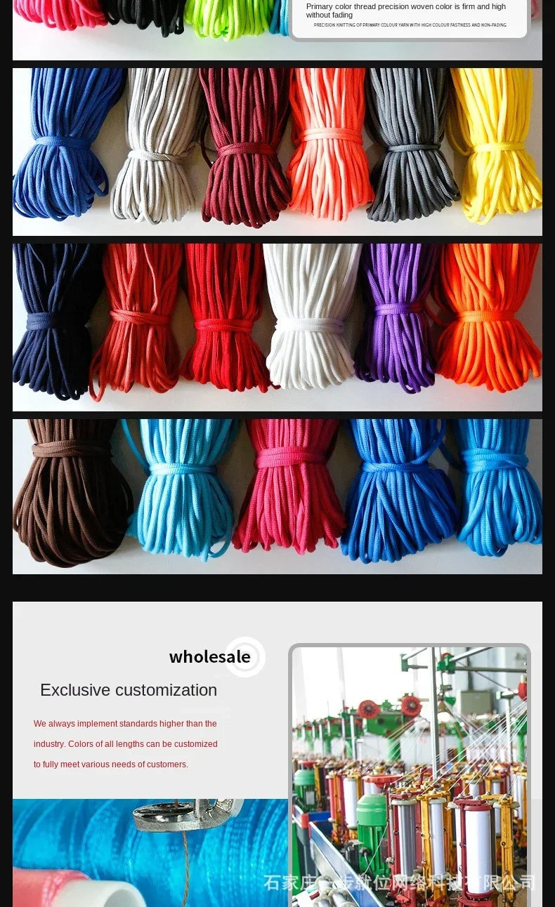 6mm 22color Sports Shoes Laces Shoe Candy colors No Elasticity Round Shoelaces Hiking Shoe Laces Shoe Shoelaces Accessories