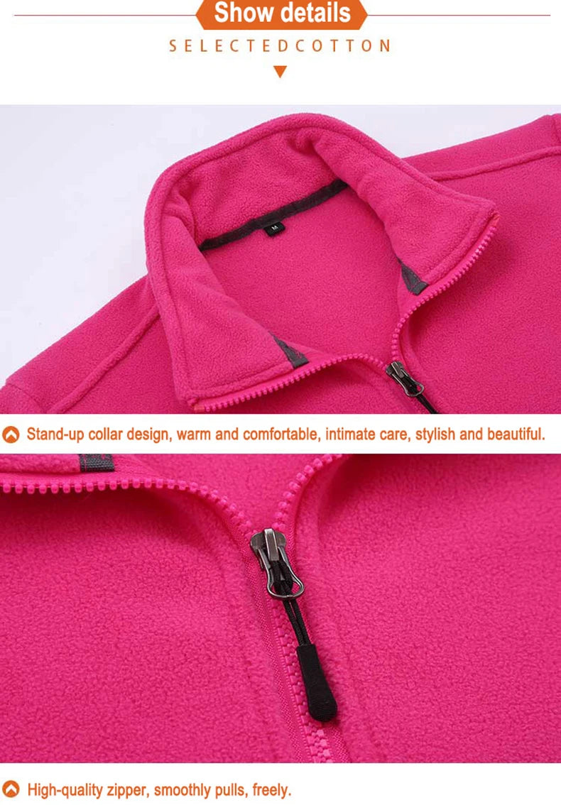 JNLN Winter Polar Fleece Jackets Women Windproof Thermal Soft Shell Jacket Outdoor Hiking Camping Skiing Climbing Warm Coat