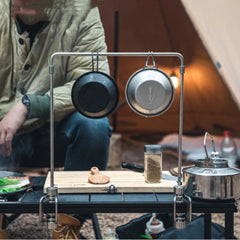 Camping Table Shelf Outdoor IGT Table Accessories Portable Hanger Light Stand Stainless Steel Desktop Storage Rack Hanging Shelf