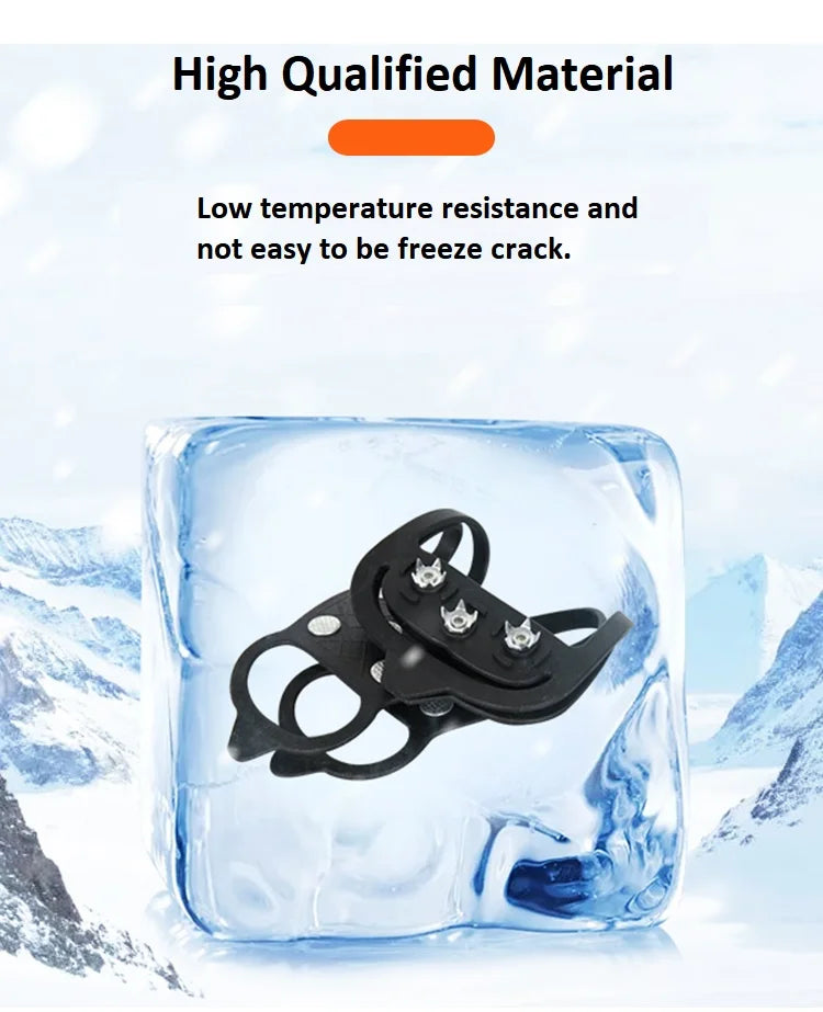 8 Teeth Ice Gripper Spike for Shoes Winter Outdoor Anti-Slip Hiking Mountain Climbing Ice Snow Crampons Anti-slip Shoe Covers