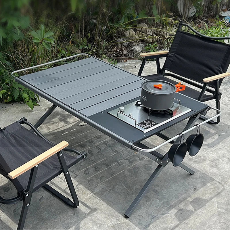 Outdoor Camping Auminum Alloy Table Portable Egg Roll Table Lightweight Picnic Dinner Desk Folding IGT Tactical Table New