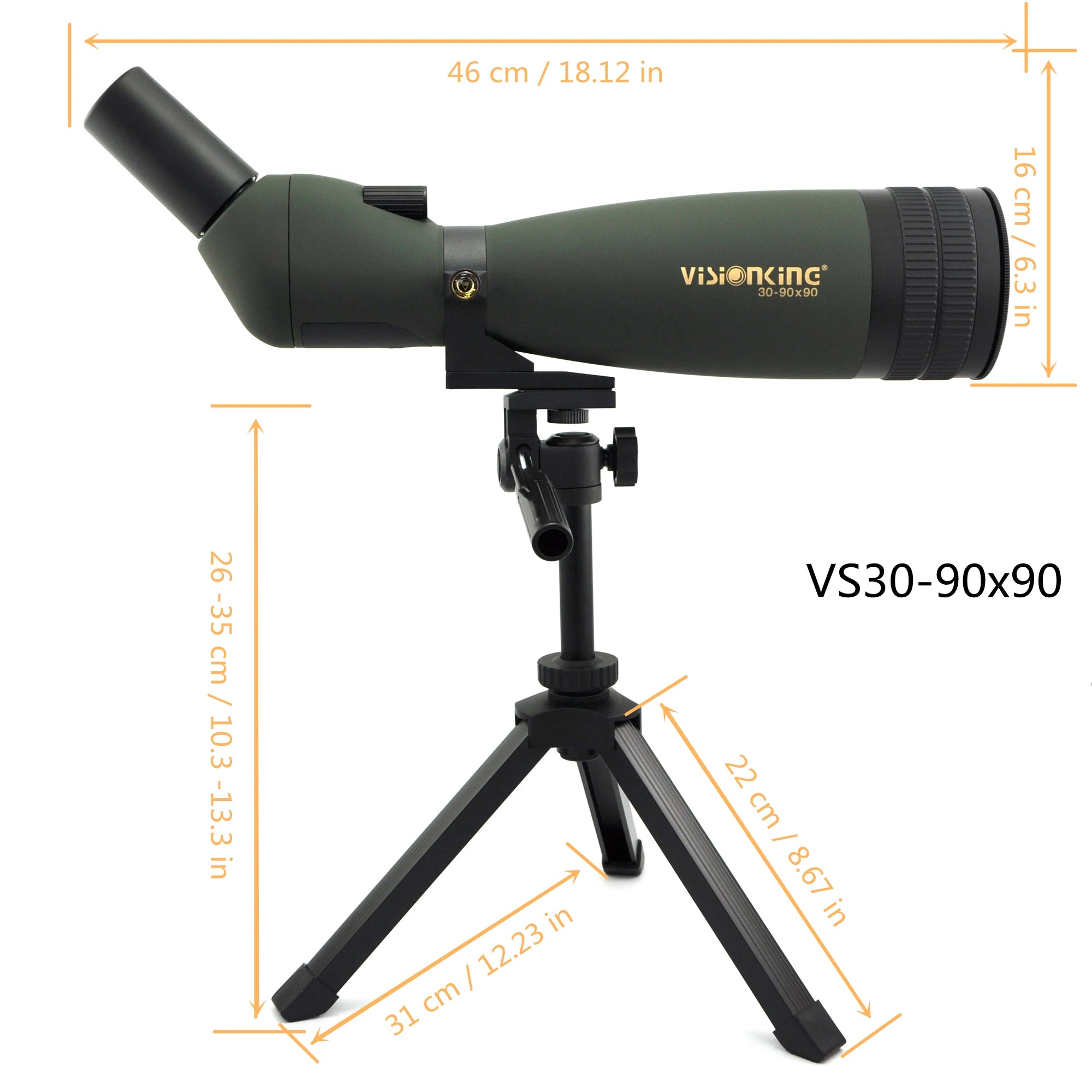 Visionking 30-90x90 Zoom Spotting Scope High Power Monocular Telescope For Hunting Golf Shooting With Phone Camera Adapter