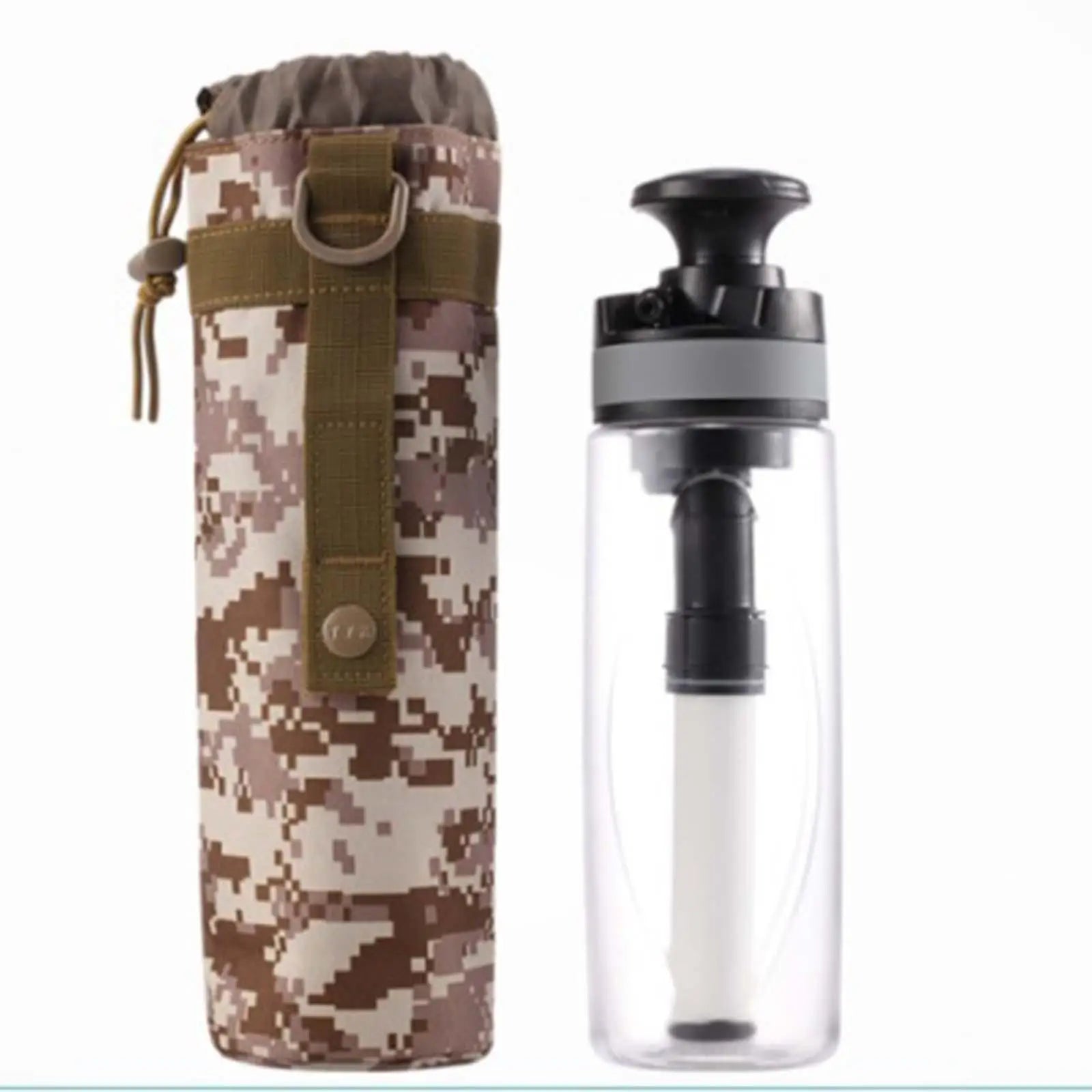 Water Purifier Bottle Camping Water Filtration for Hiking Outdoor Activities