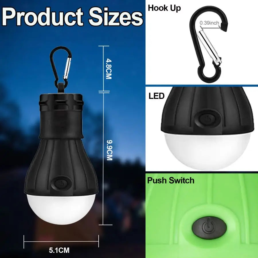 Camping Light Portable LED Tent Light Lantern Bulb Emergency Lights Tent Lamp Camping Accessories for Backpacking Hiking Camping