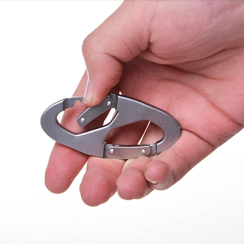 8 Shape Carabiner Stainless Steel Multi Function Multi Tool Locking Carabiners Climbing EDC Keychain Key