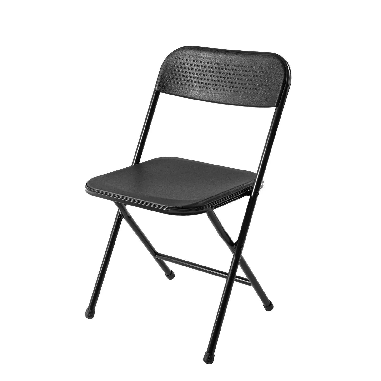 US  5 Piece Resin Card Folding Table and Four Folding Chairs Set, Black