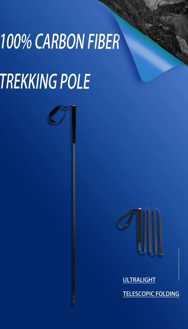 Ultra Light  Trekking Pole Carbon Folding Hiking Stick Collapsible Hiking Poles 115G Trekking Stick Walking Poles Walk