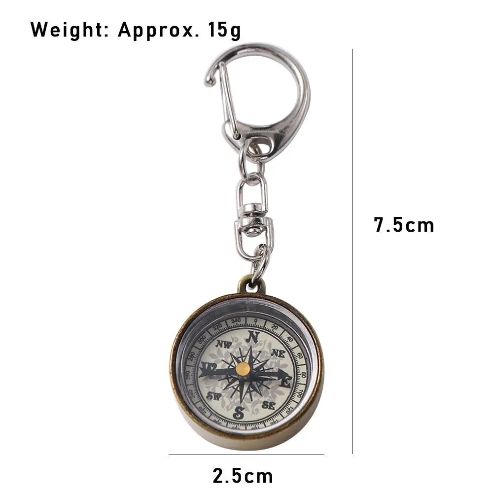 Travel Gift Navigation Tools Vintage Zinc Alloy Climbing Equipment Pocket Compass Camping Compass Key Ring Mini Compass