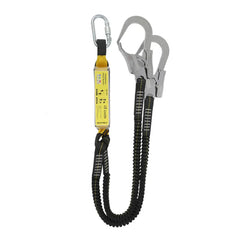 25KN Protective Safety Belt Elastic Buffer Sling Belt With Carabiner Snap Hook Aerial Work Climb Wearable Anti Fall Off Rope