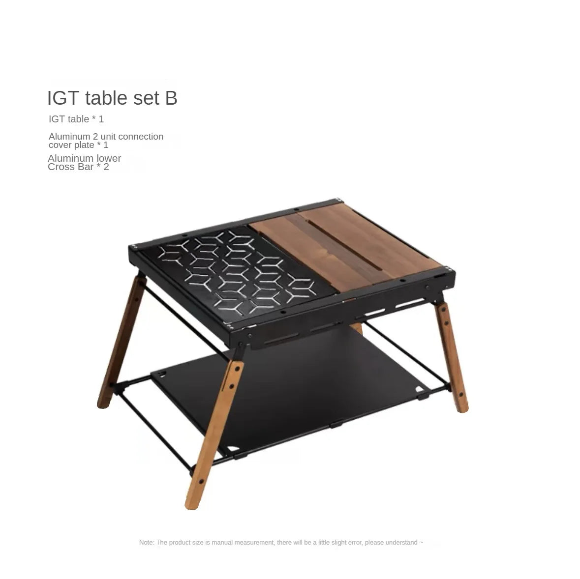 Outdoor IGT Table Aluminum Alloy Two Unit Expansion Table Multi Functional Blackening Lightweight Folding Table