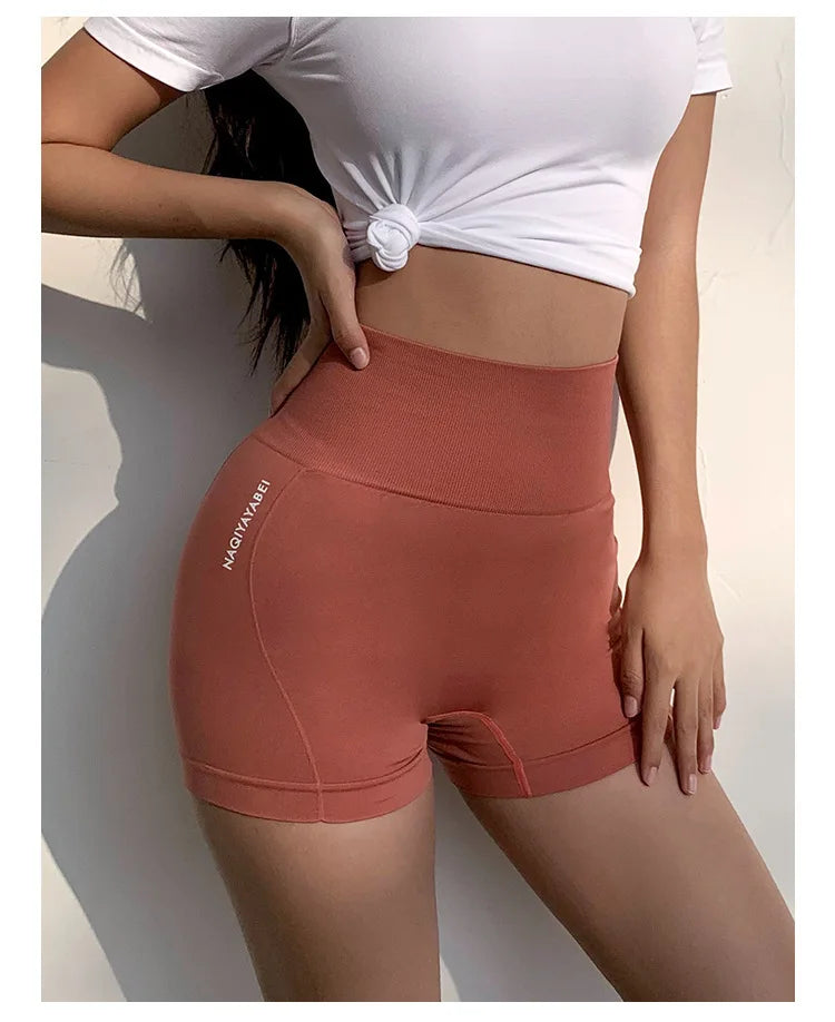 Women Seamless High Waist Sport Shorts Belly Body Shaper Fitness Cycling Running Short Casual Safety Pants Gym Yoga Clothing