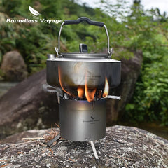 Boundless Voyage Camping Titanium Wood Stove Folding Mini Alcohol Stove Roll Heater Furnace Outdoor Cookware Lightweight Cooker