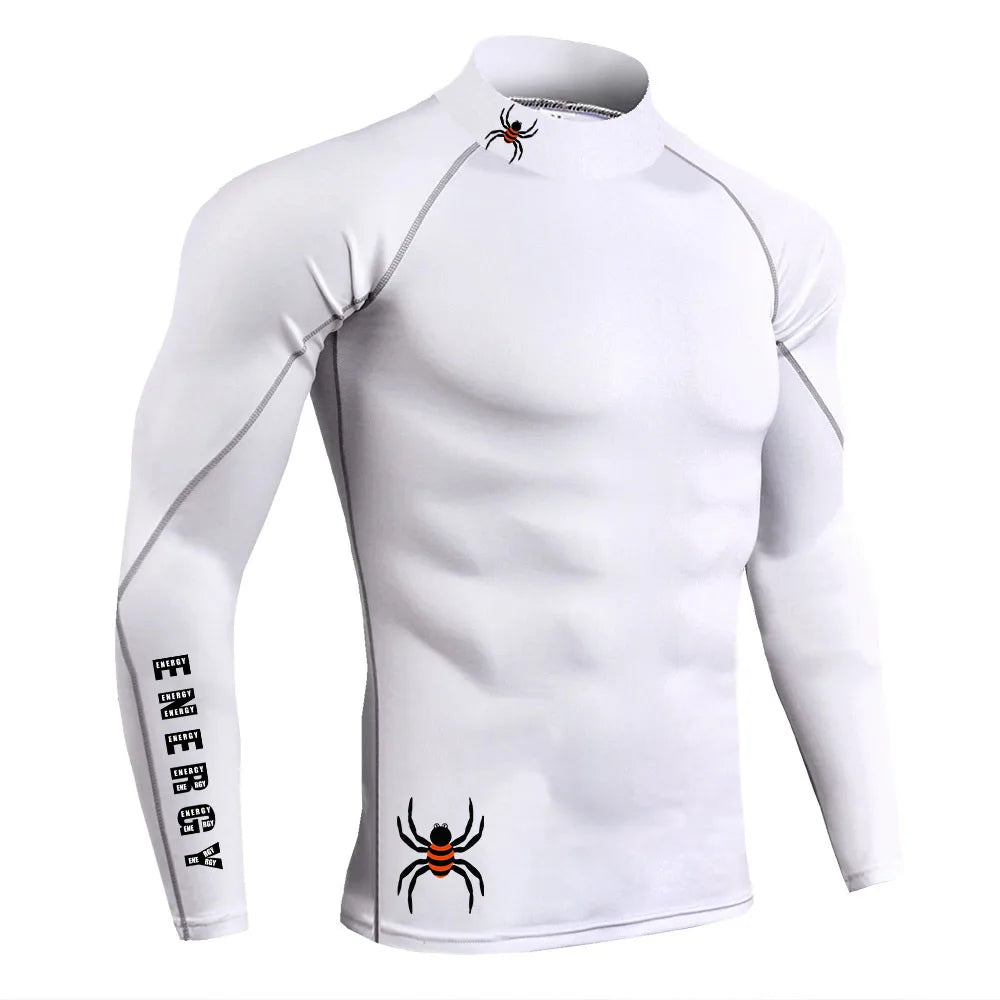 Running T-Shirt Mens Long Sleeve Compression Shirt Gym Sports Top Training Quick Dry Breathable Bodybuilding Fitness Clothing