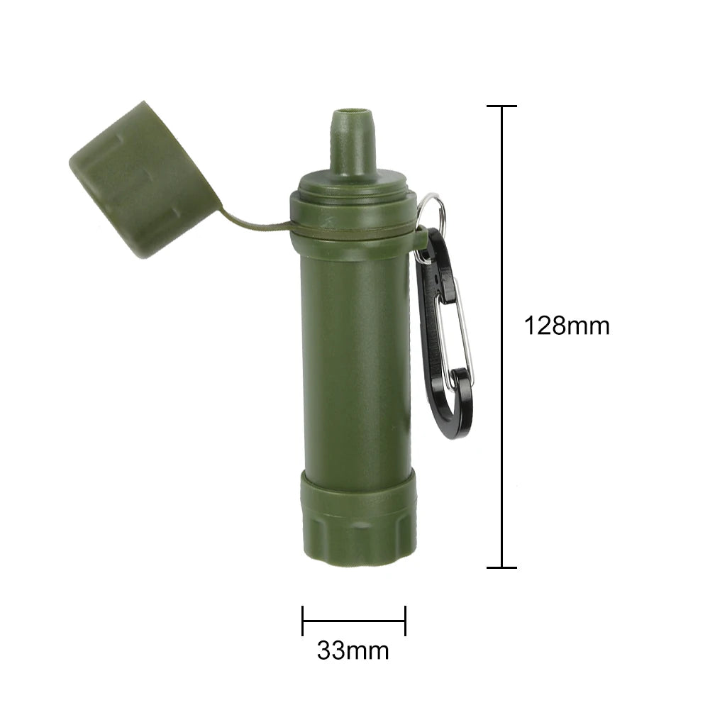 Outdoor Drinking Water Filtration Purifier Emergency Life Portable Survival Water Filter with Straw Camping Water Filtering Tool