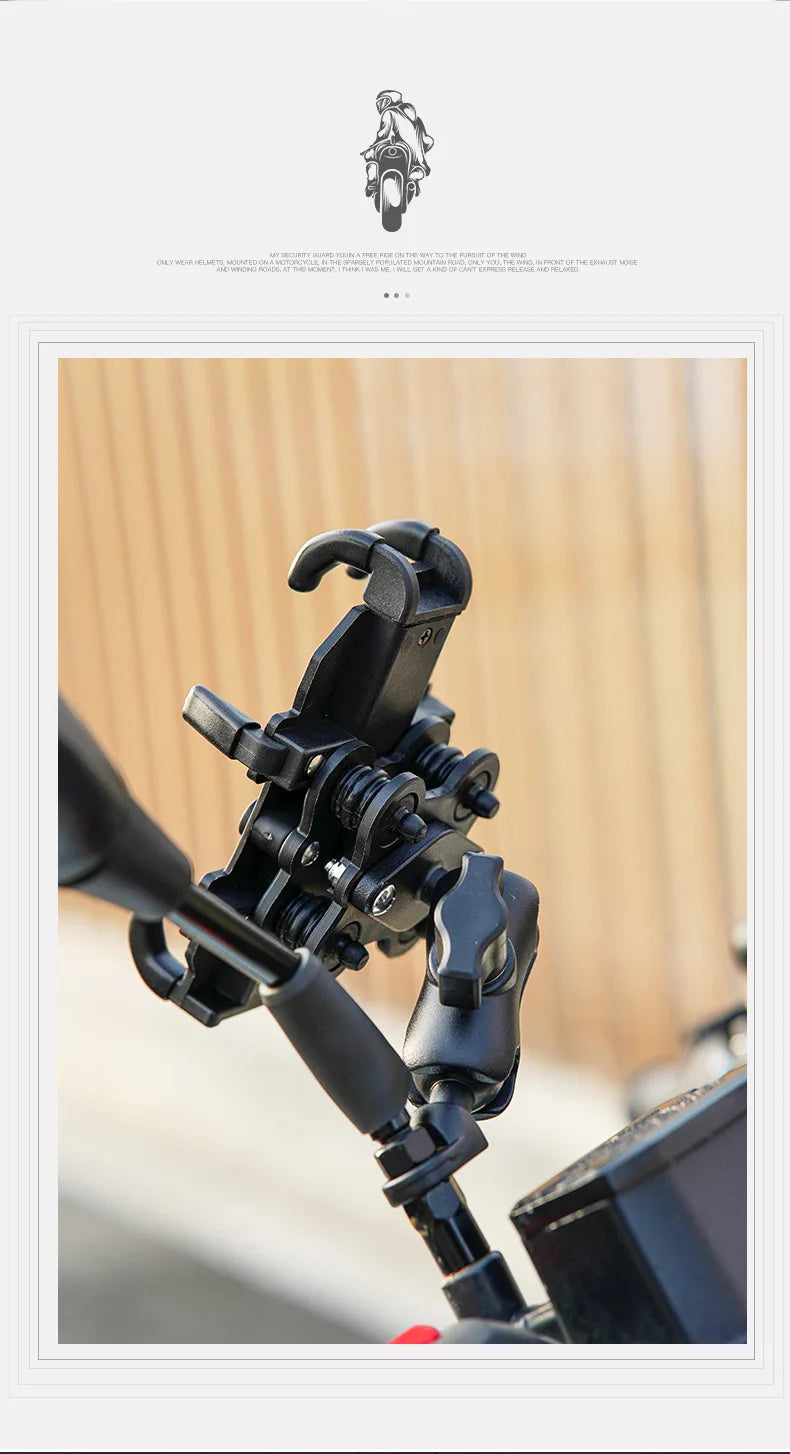 Universal Motorcycle Bike Mobile Phone Holder Aluminum Bicycle Riding Navigation Bracket GPS Shockproof Handlebar Holder