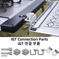 IGT Extension Plate Link Buckles Aluminium Alloy Rail Joint Sliding Buckles Camping Table Connecting Hook IGT Table Accessories