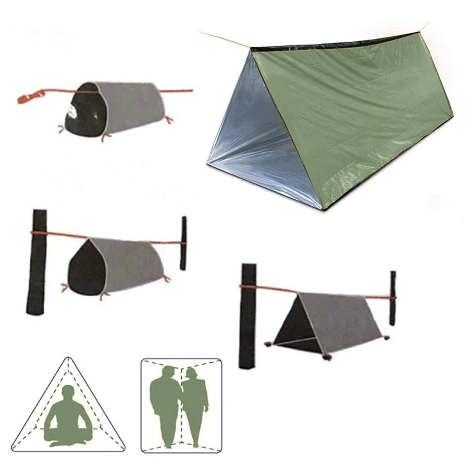 Emergency Shelter Waterproof Thermal Blanket Rescue Survival Kit SOS Sleeping Bag Survival Emergency Tent Outdoor Equipment