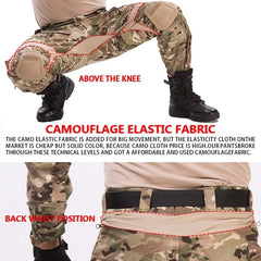 HAN WILD Cotton Pant Combat Pants Knee Pads Tactical Pants Green Camo Pant Men Clothing Airsoft Hunting Climbing Clothes Ripstop