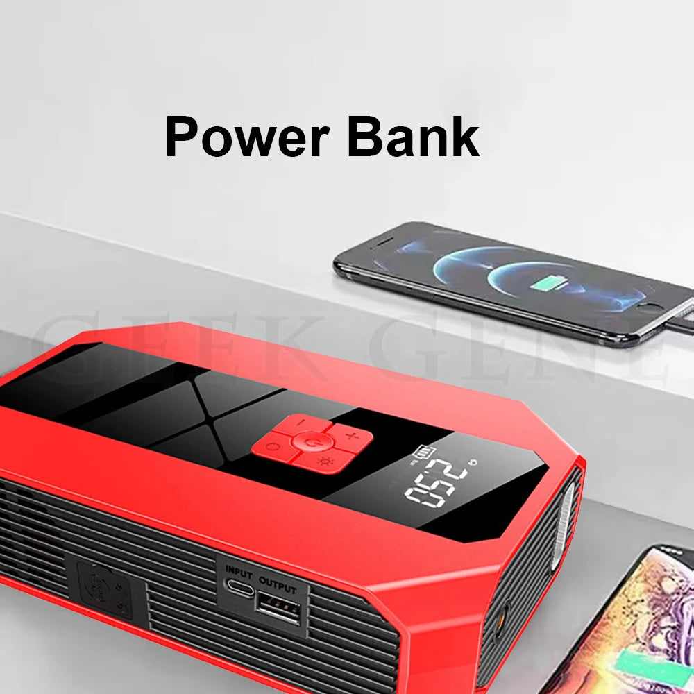 4 In 1 Car Jump Starter Power Bank Air Compressor Inflator Pump 1200A Portable Power Station Car Battery Charger Booster