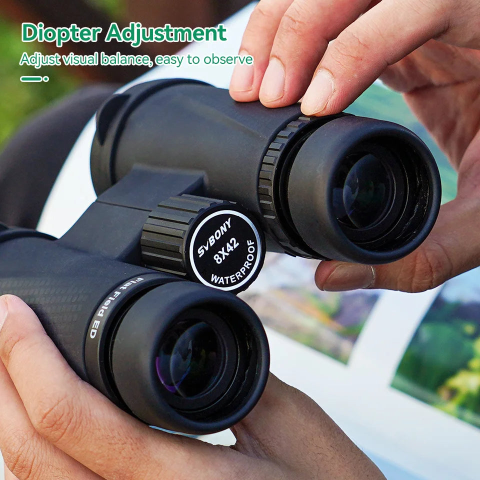 SVBONY SA205 8X42 ED Flat-field Binoculars,IP67 Waterproof BAK4,Bird Watching,Stargazing,Camping,Travel,Astronomy