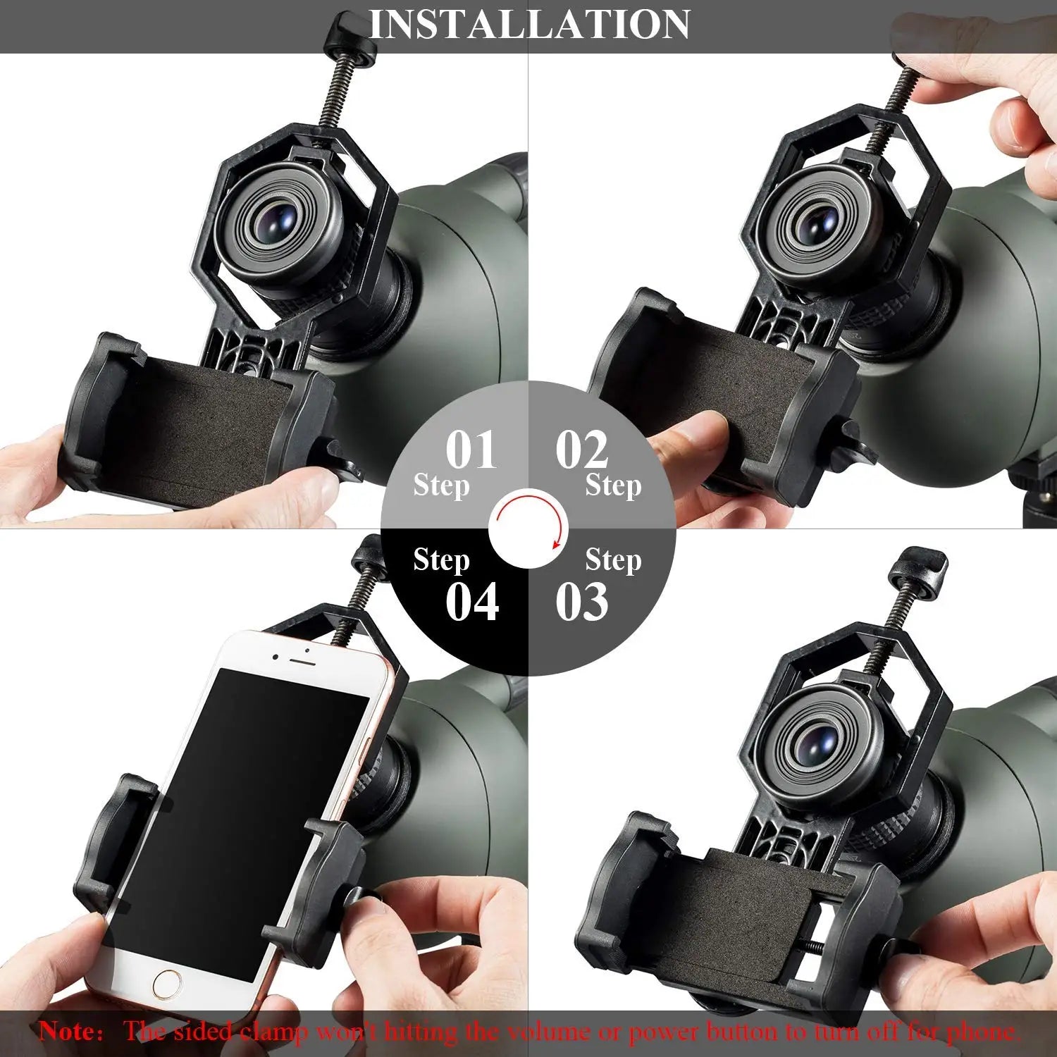 Universal Cell Phone Adapter Clip Mount Binocular Monocular Spotting Scope Telescope Support Eyepiece Mobile Phone Accessory