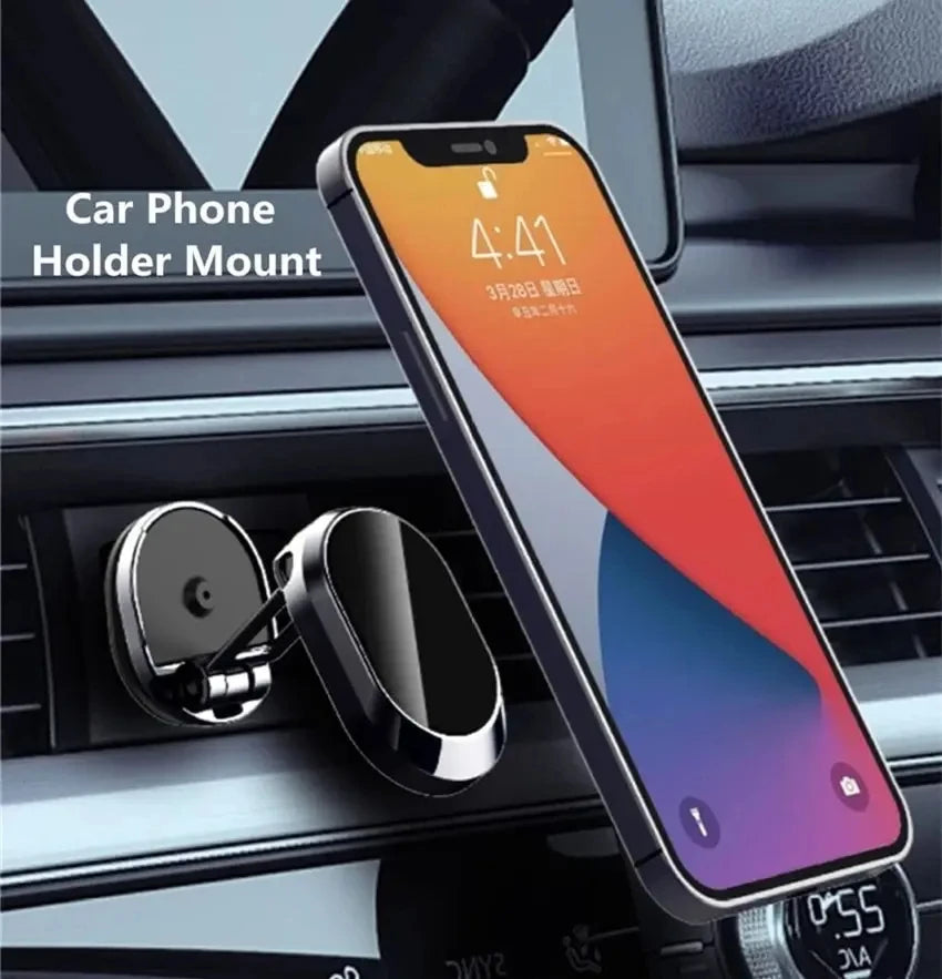 Rotating Folding Magnetic Bracket Car Dashboard Navigation Metal Bracket Suspension Multiangle Adjustment Mobile Phone Universal