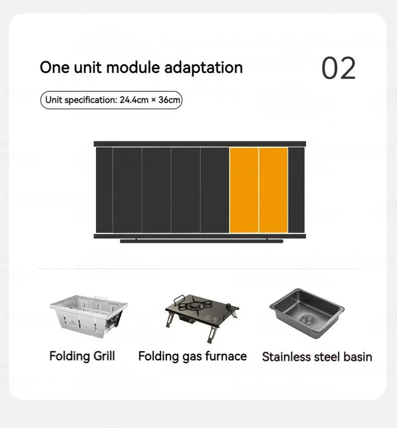 Naturehike Folding Aluminum Alloy IGT Table Camping Outdoor Multifunctional Portable Removable BBQ Grill Wood Picnic Fishing