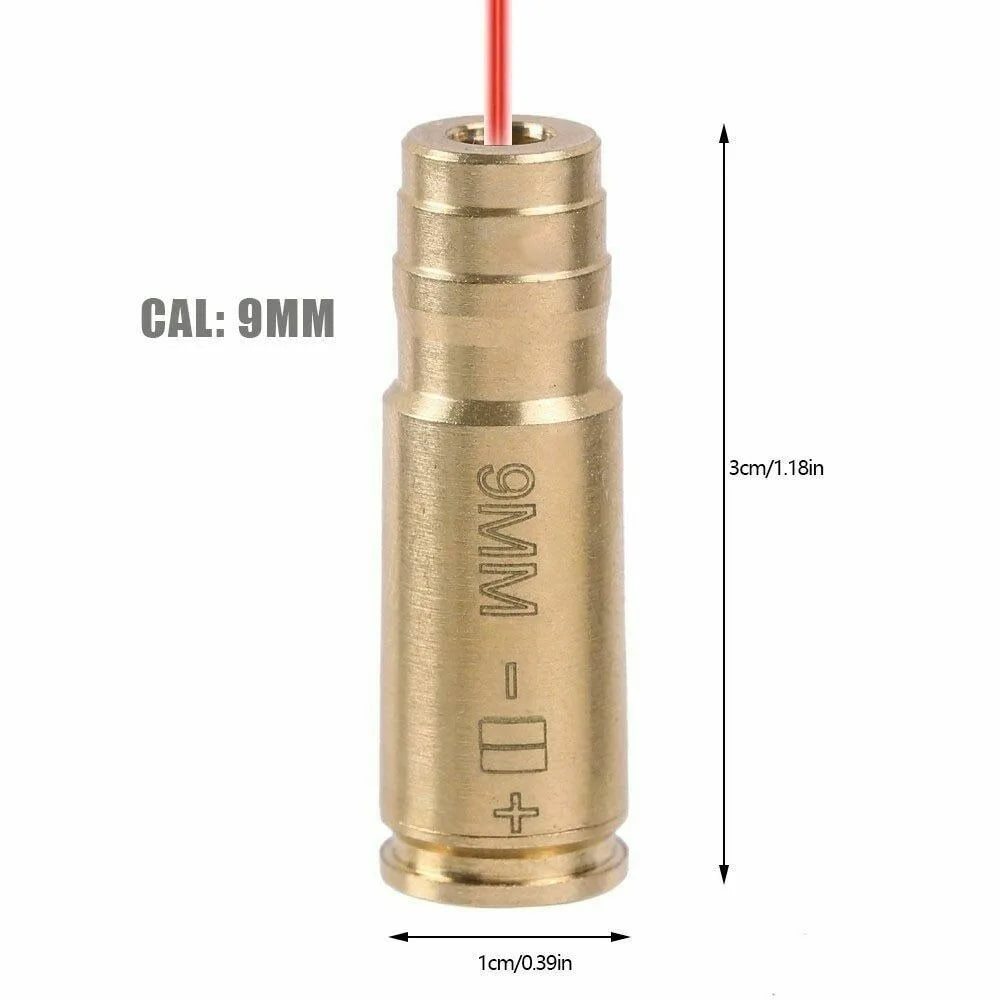 9mm Brass CAL Bullet Shap Boresighter Red Laser Bore Sight Training with Battery Spotting Scope For Rifle Hunting Accessories