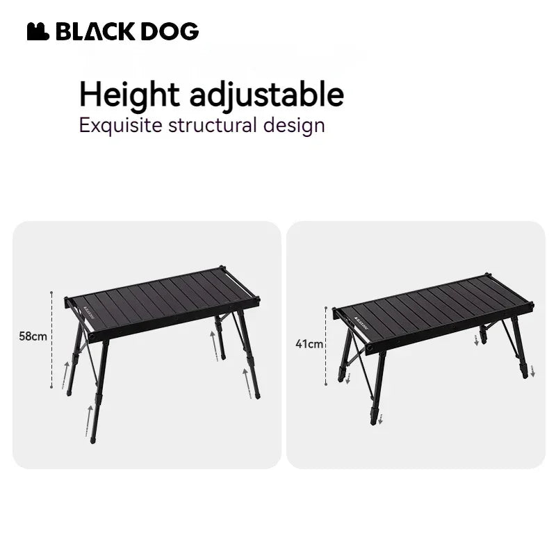 Blackdog Folding IGT Roll Table for Outdoor Camping Beach Removable Desktop Adjustable Height Aluminum Bearing 40kg Ultralight