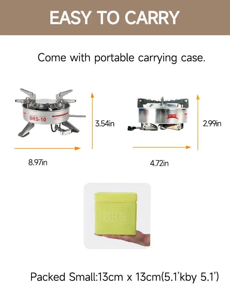 BRS-10 Folding High Power Camping Gas Stove Portable Big Burner Plate Cooker Tourist Burner Cookware Equipment  Furnace